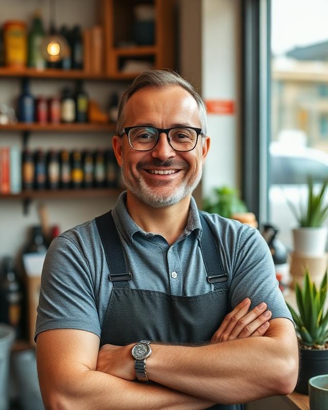 Local business owner portrait